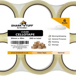 24mm (1inch) x 40m Clear Cellotapes - Pack of 6