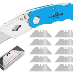 Shark-Tuff® Folding Pocket Utility Knife & 10 Spare Blades